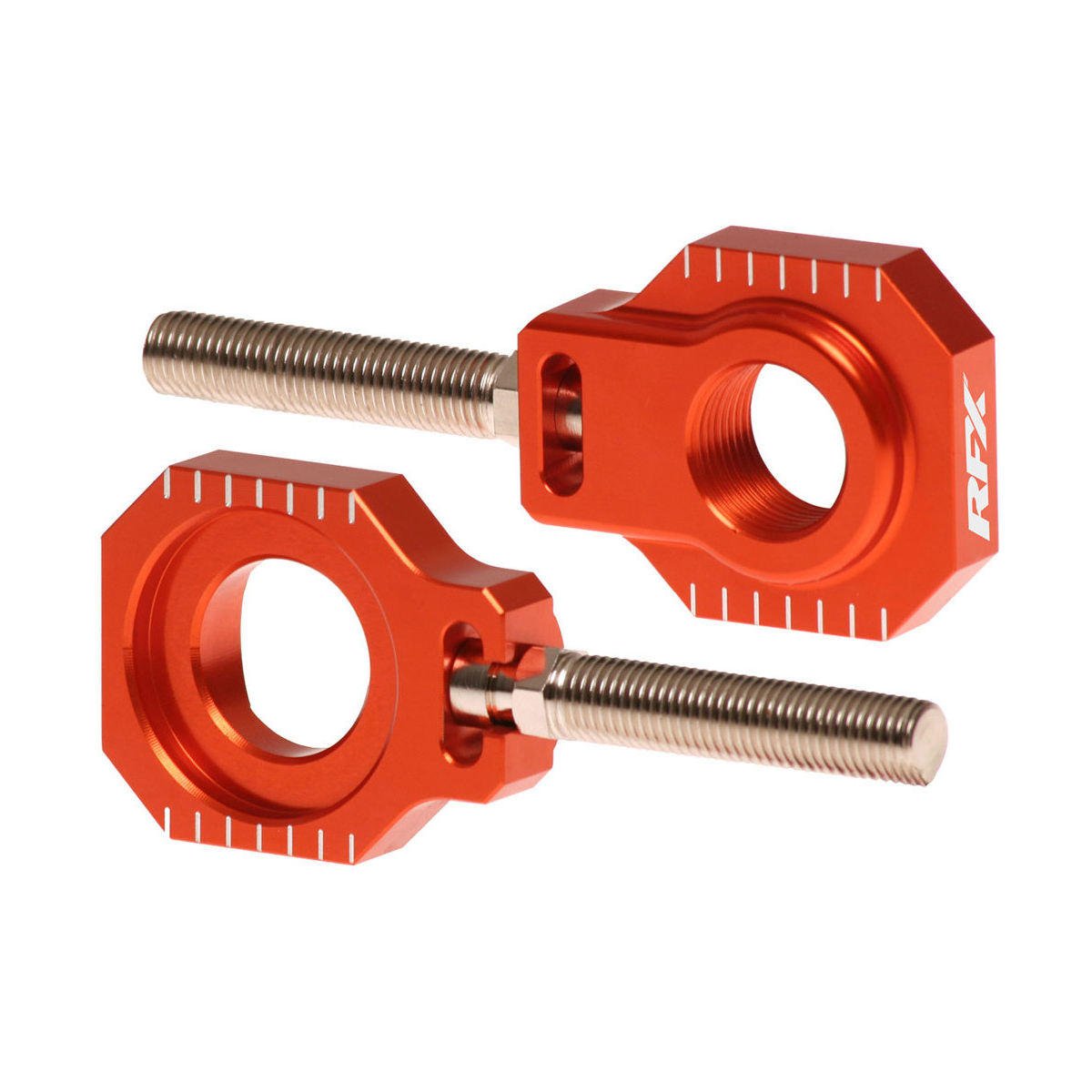 RFX Pro 2 Rear Axle Adjuster Blocks KTM SX/SXF 125-525 13-22 Orange