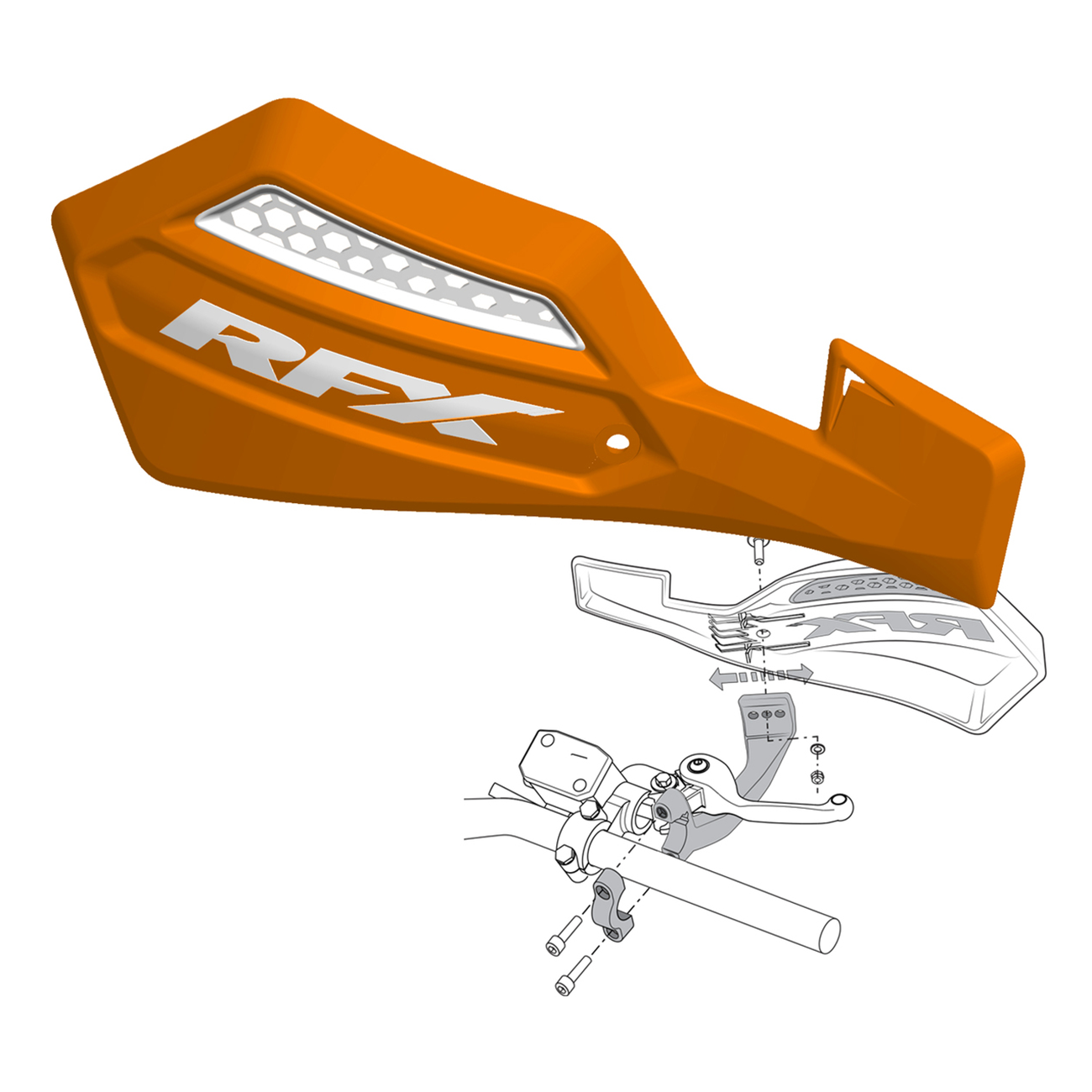 RFX 1 Series Handguard Inc Fitting Kit Orange/white