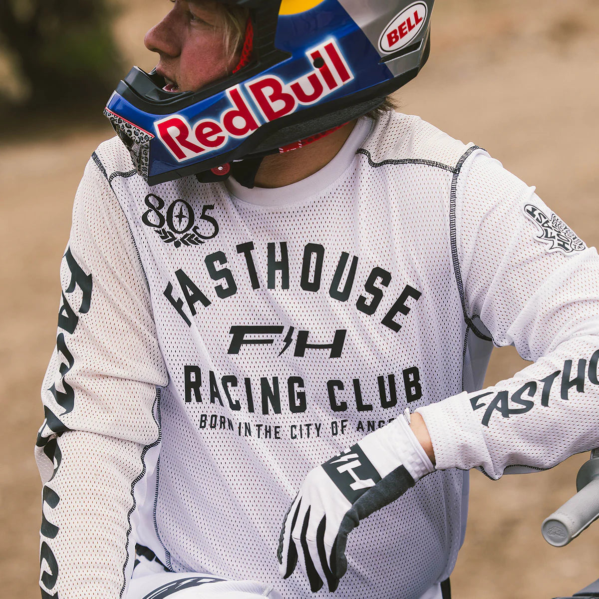 Fasthouse Grindhouse Air-Cooled Club LS MX Jersey White/Cloud