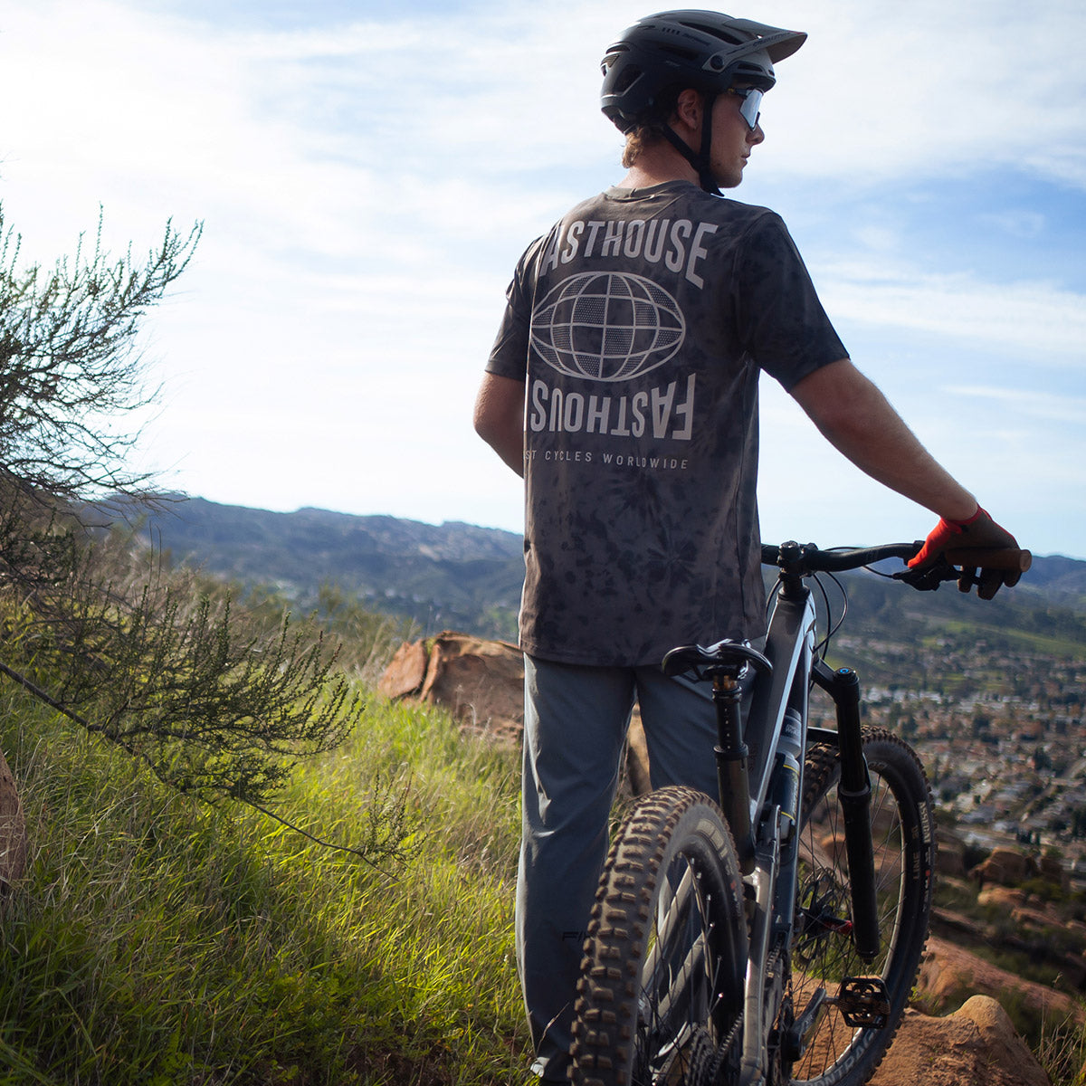 Fasthouse Impakt Baux Short Sleeve MTB Jersey - Pewter Crystal Wash