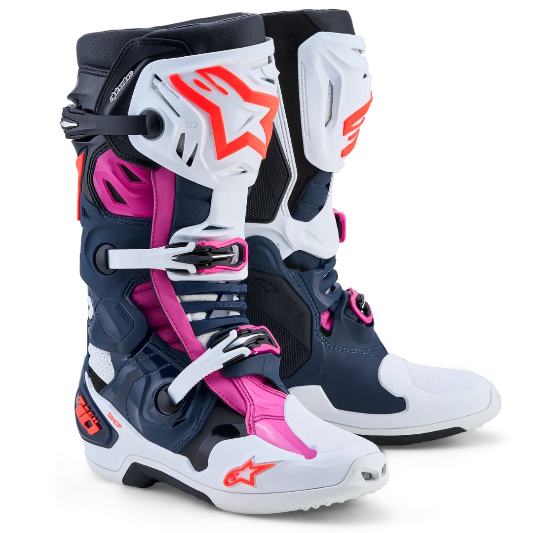 Alpinestars Tech 10 Supervented Motocross Boots Dark Blue/White/Black/Fuxia