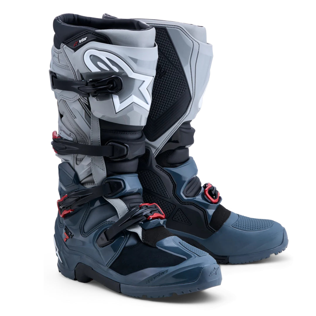 Alpinestars Tech 7 Drystar Enduro Waterproof Boots Grey/Mid Grey/Bright Red