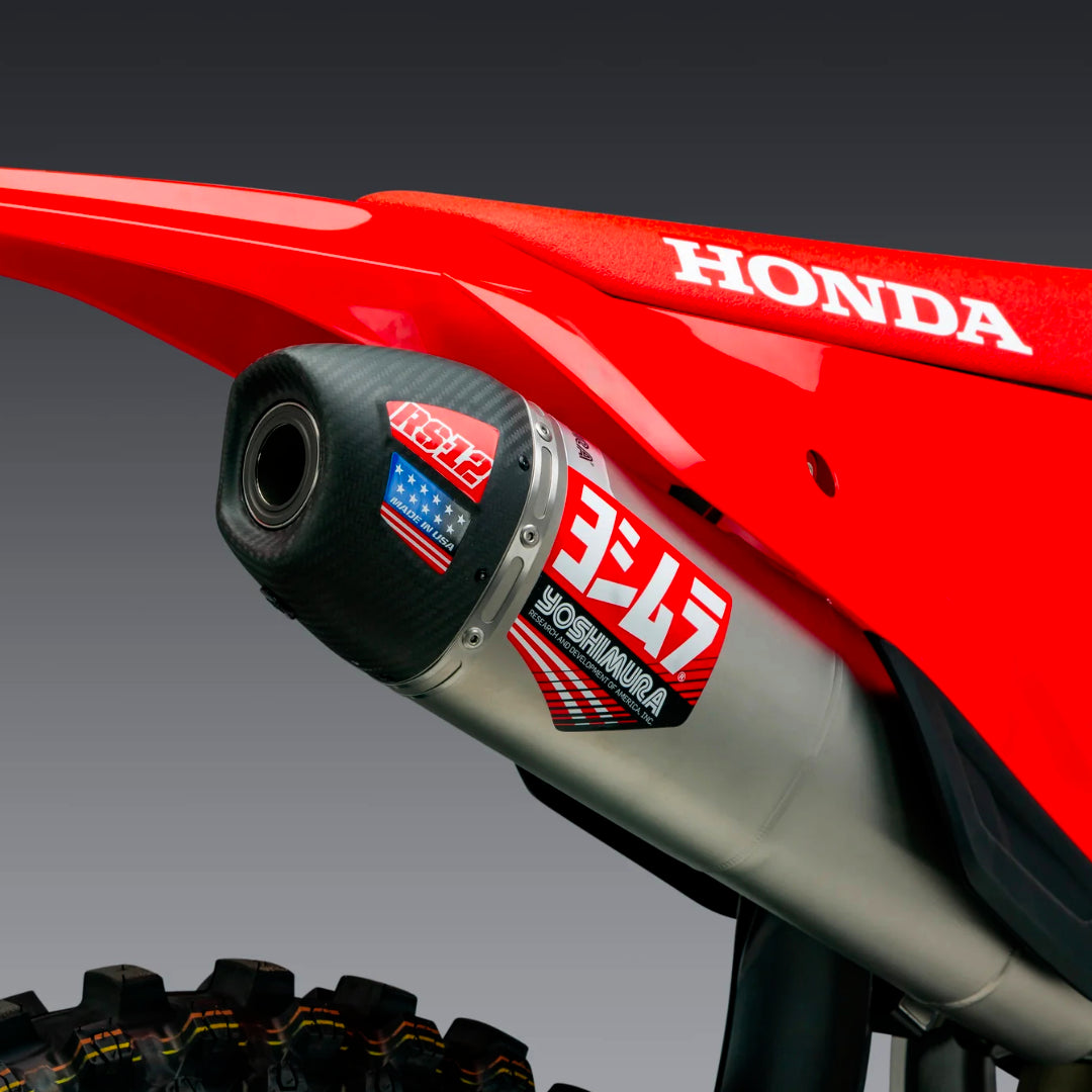 Yoshimura RS-12 Full Exhaust System Honda CRF450R 2021-2024 (S.Steel/S.Steel/Carbon Cap)