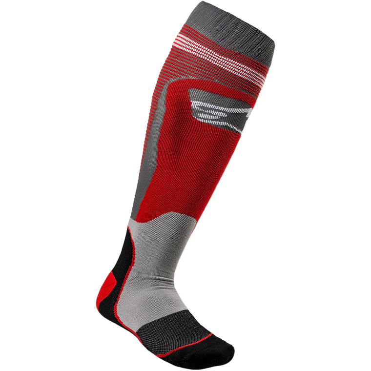 Alpinestars MX PLUS-1 Socks RED COOL GRAY