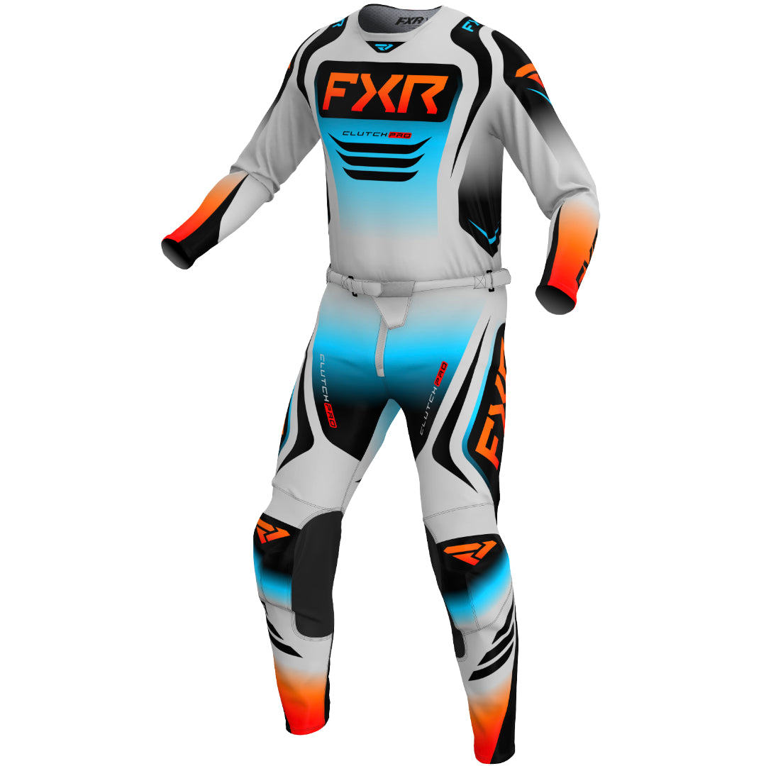 FXR Clutch Pro 2025 MX Kit Combo Grey/Sky/Orange