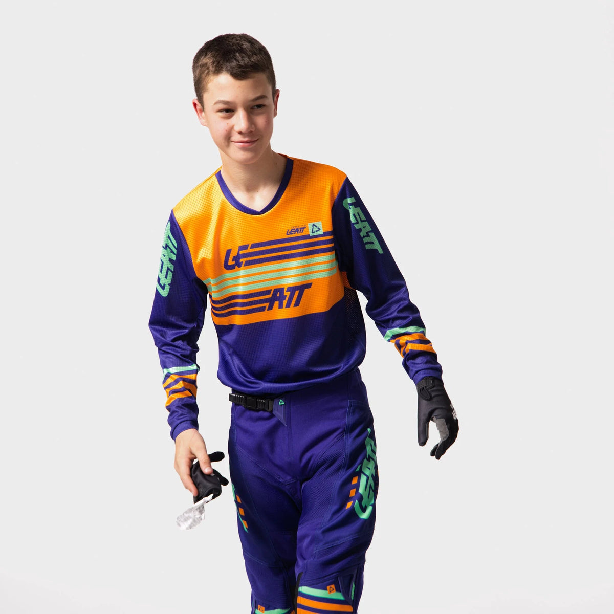 Leatt MINI Moto 3.5 MX Kit Combo 2027 Stripes Orange