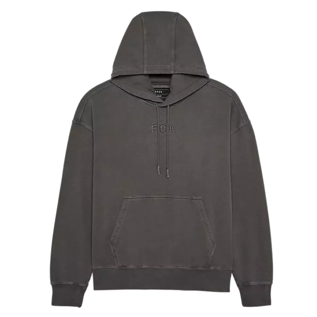 Fox Wordmark Oversized Pullover Hoodie Pewter Grey