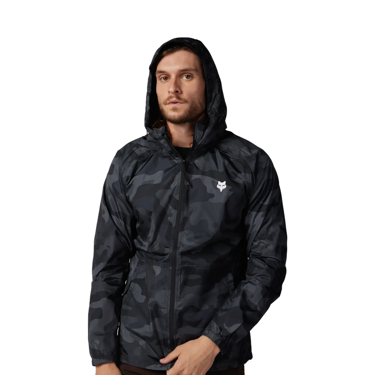 Fox Head Windbreaker Jacket Black Camo