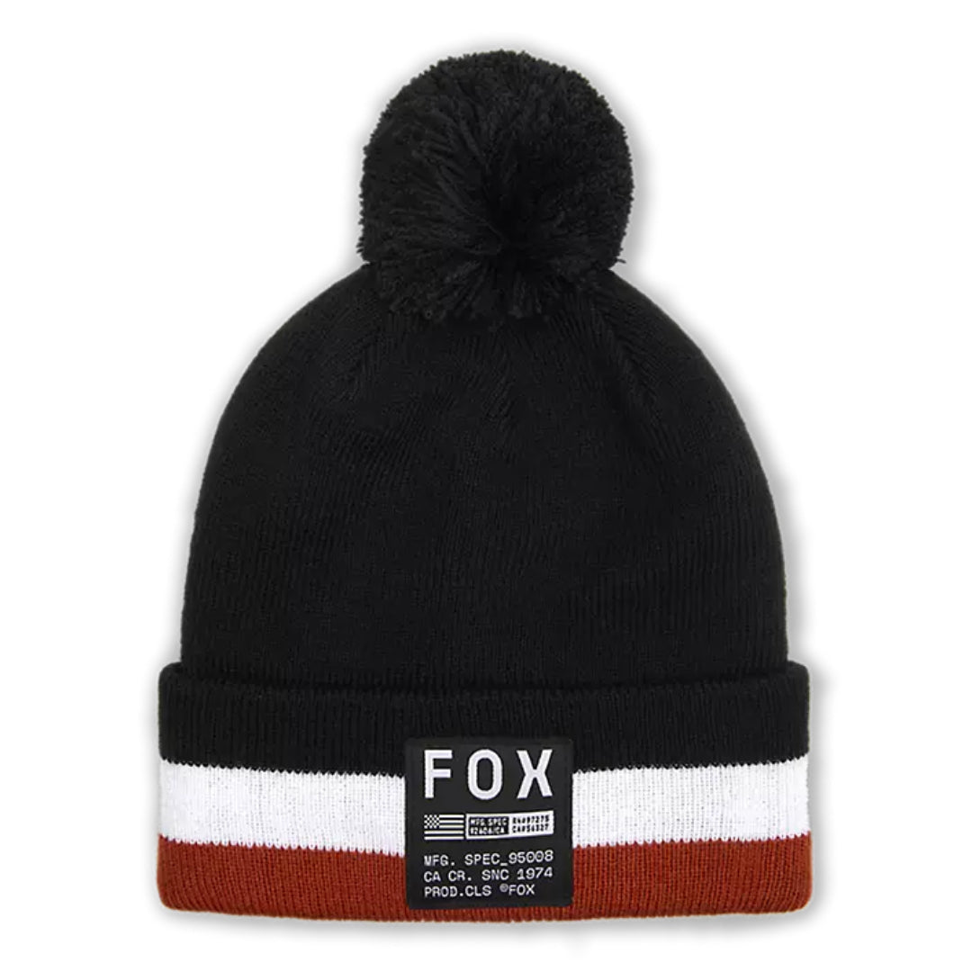 Fox Fracture Pom Beanie Black