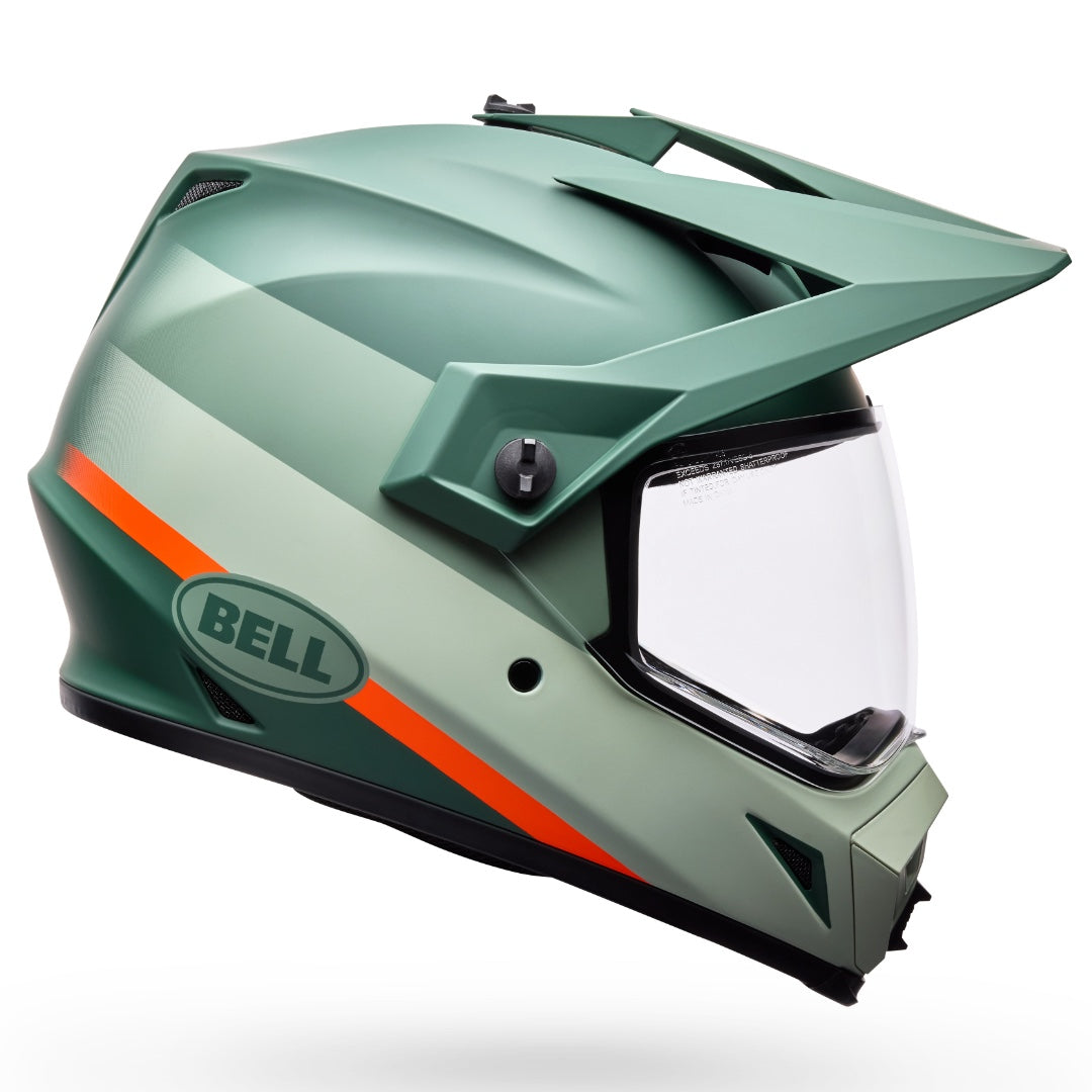 Bell MX-9 Adventure MIPS Trial ECE 22.06 Helmet Green/Orange - Clear Visor