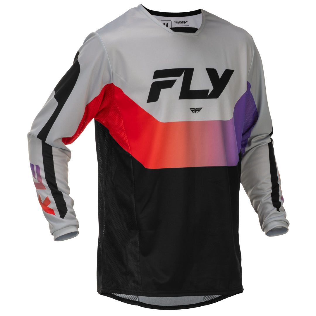 Fly Kinetic 2026 MX Jersey Grey/Red/Purple/Black