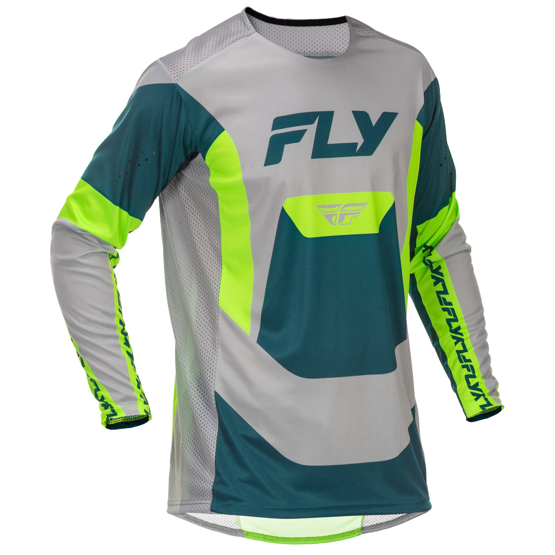 Fly Lite 2026 MX Jersey Grey/Lime/Teal