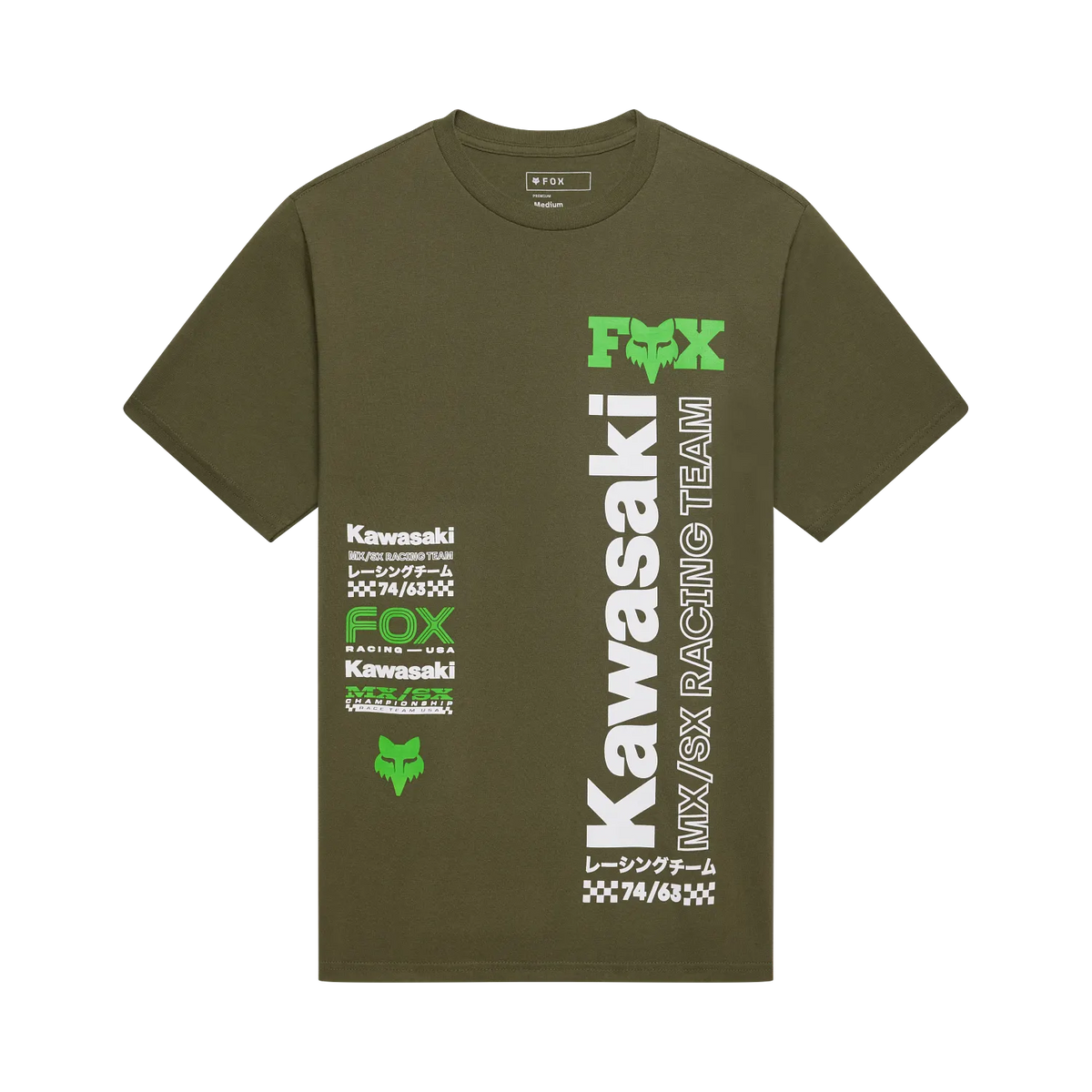 Fox Kawasaki 195 Original Short Sleeve Tee Olive Green