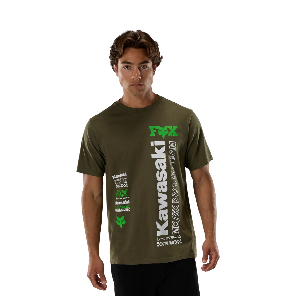 Fox Kawasaki 195 Original Short Sleeve Tee Olive Green
