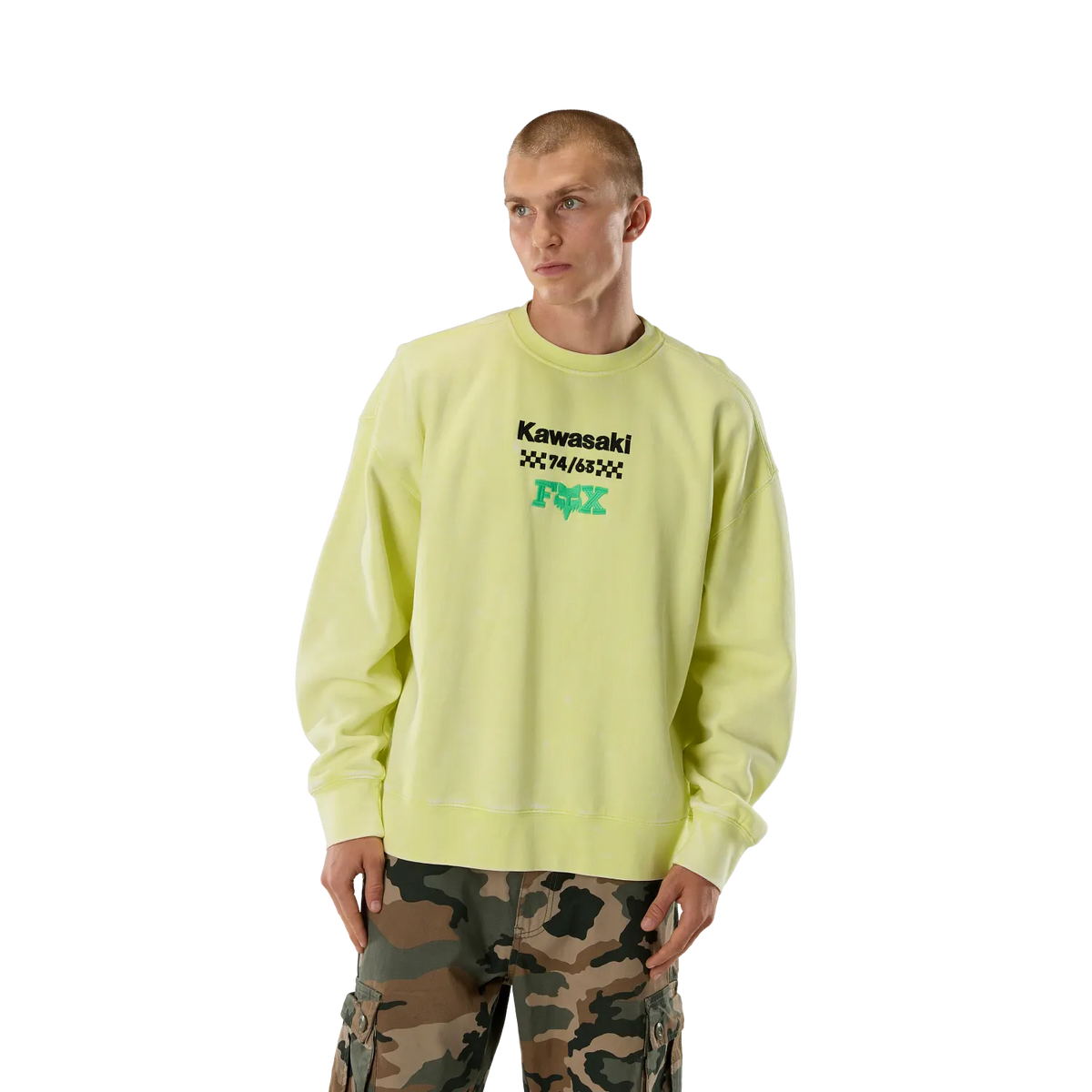 Fox Kawasaki Crew Sweatshirt Lime Green