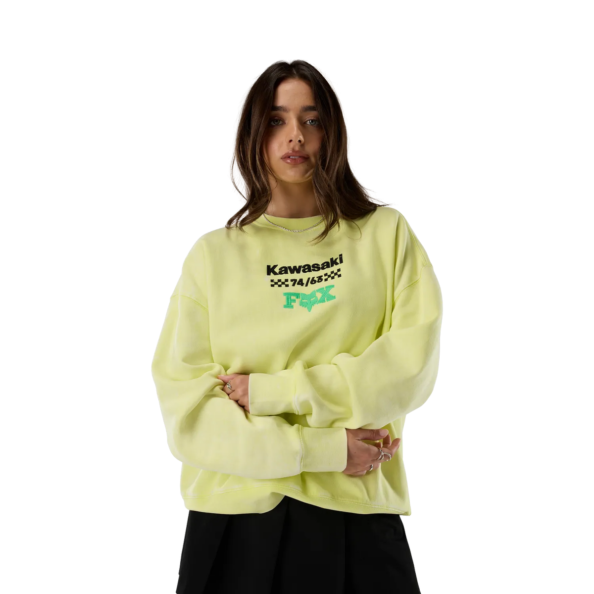Fox Kawasaki Crew Sweatshirt Lime Green