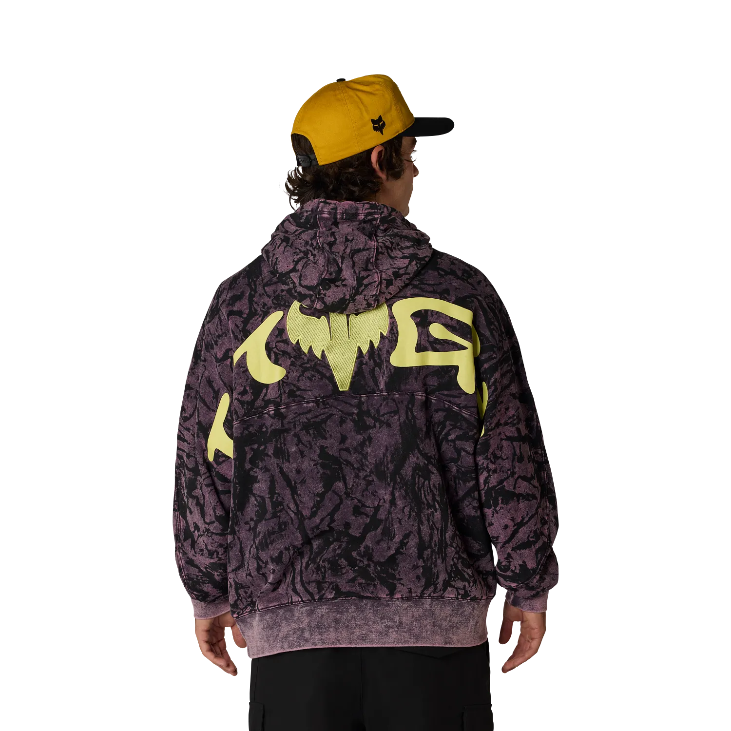 Fox Image Print Pullover Hoodie Plum Perfect