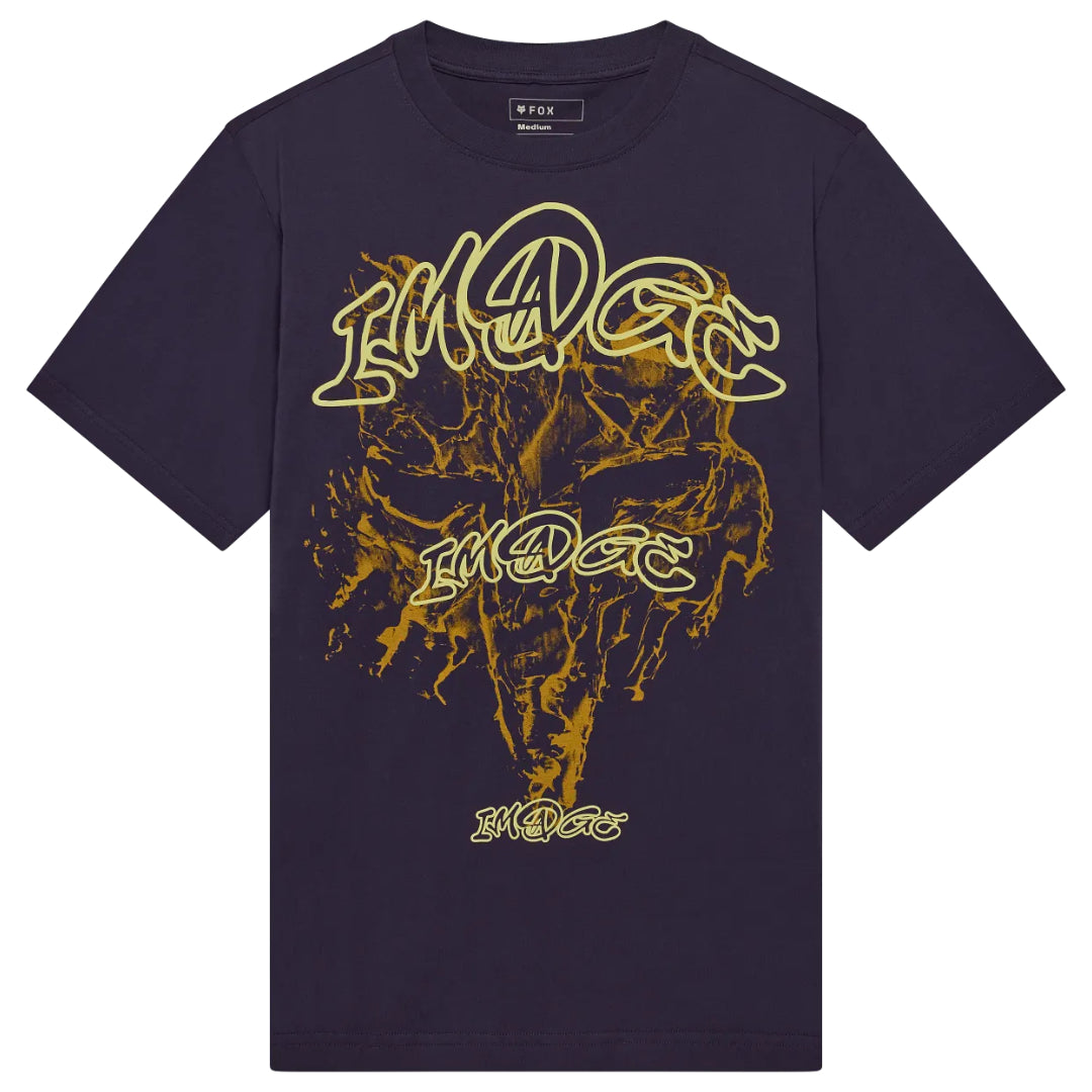 Fox Image Print Midweight Short Sleeve Tee Plum Perfect