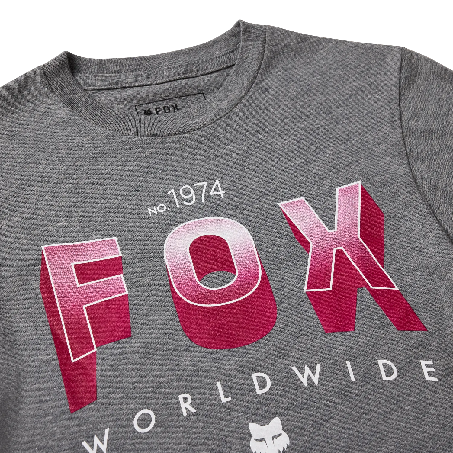 Fox Youth Block Short Sleeve Tee Heather Dark Grey