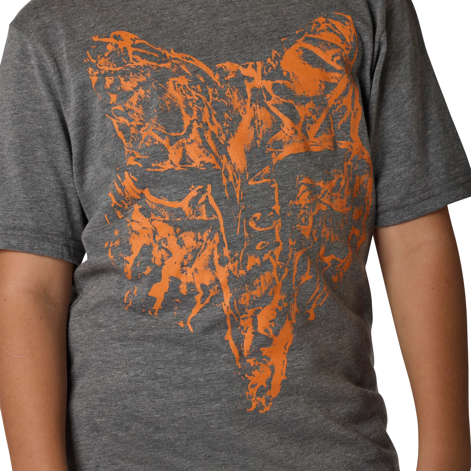 Fox Youth Image Print Hd Short Sleeve Tee Heather Dark Grey