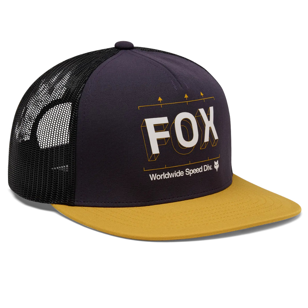 Fox Image Print Snapback Trucker Plum Perfect