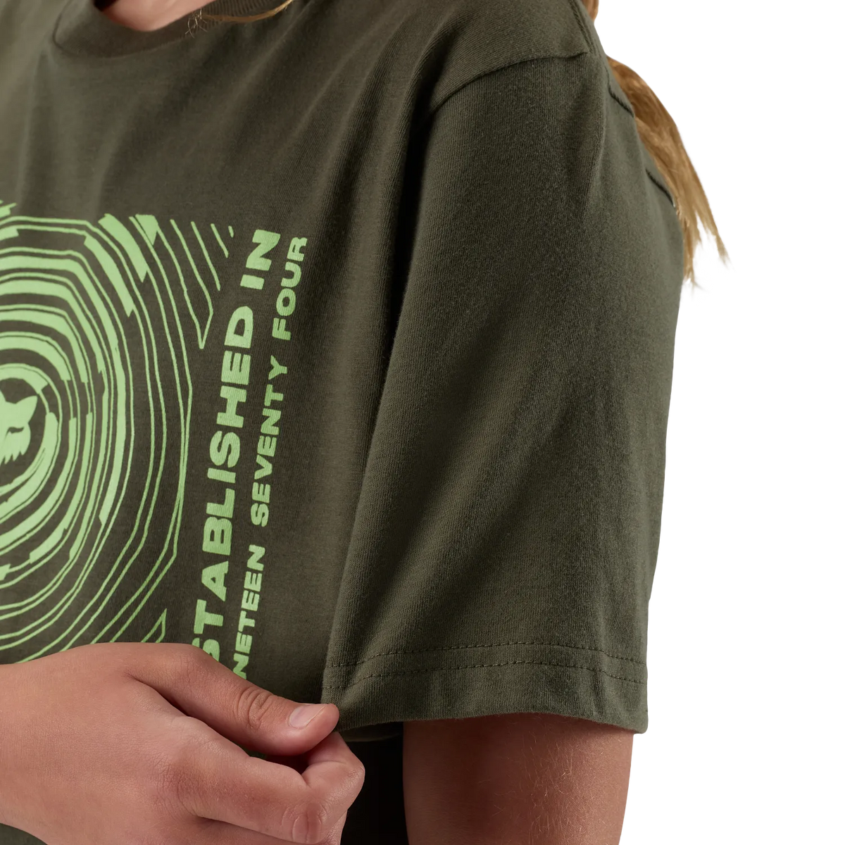 Fox YOUTH Warped Short Sleeve Tee Dark Green