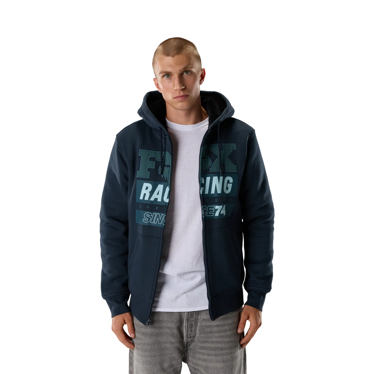 Fox Since 74 Sasquatch Fleece Zip Hoodie Midnight Blue