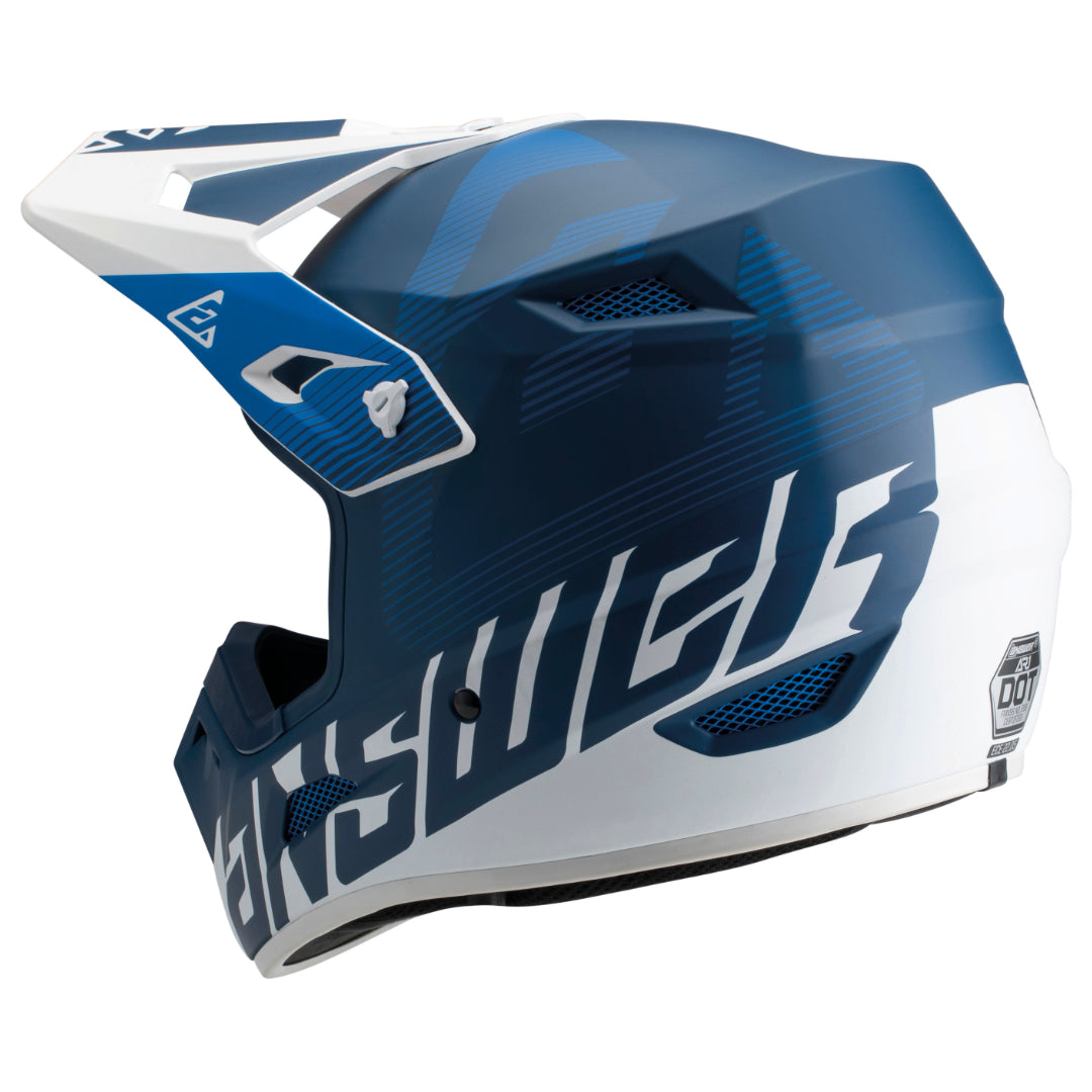Answer AR1 V2 Bold YOUTH MX Helmet Blue/White