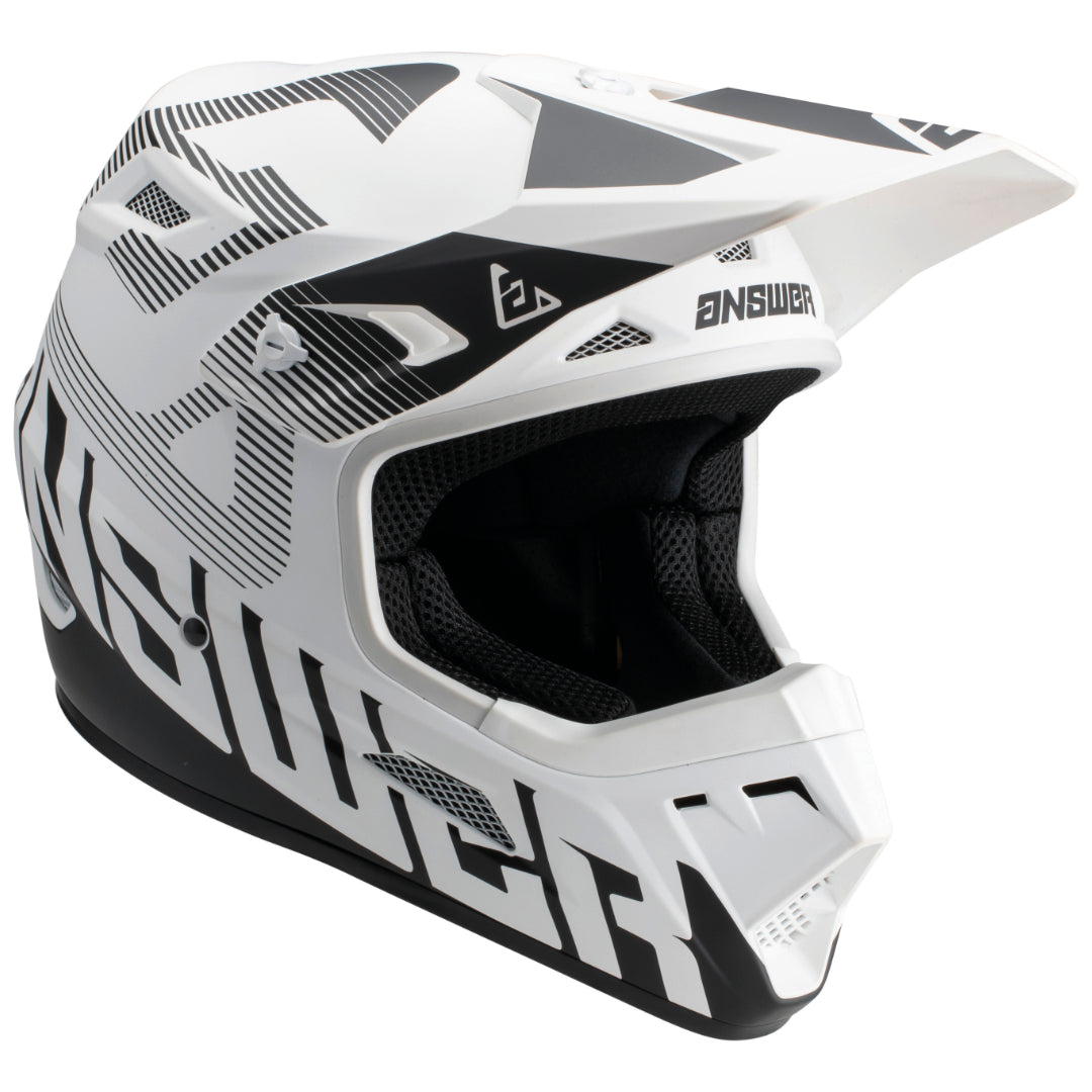 Answer AR1 V2 Bold YOUTH MX Helmet White/Black