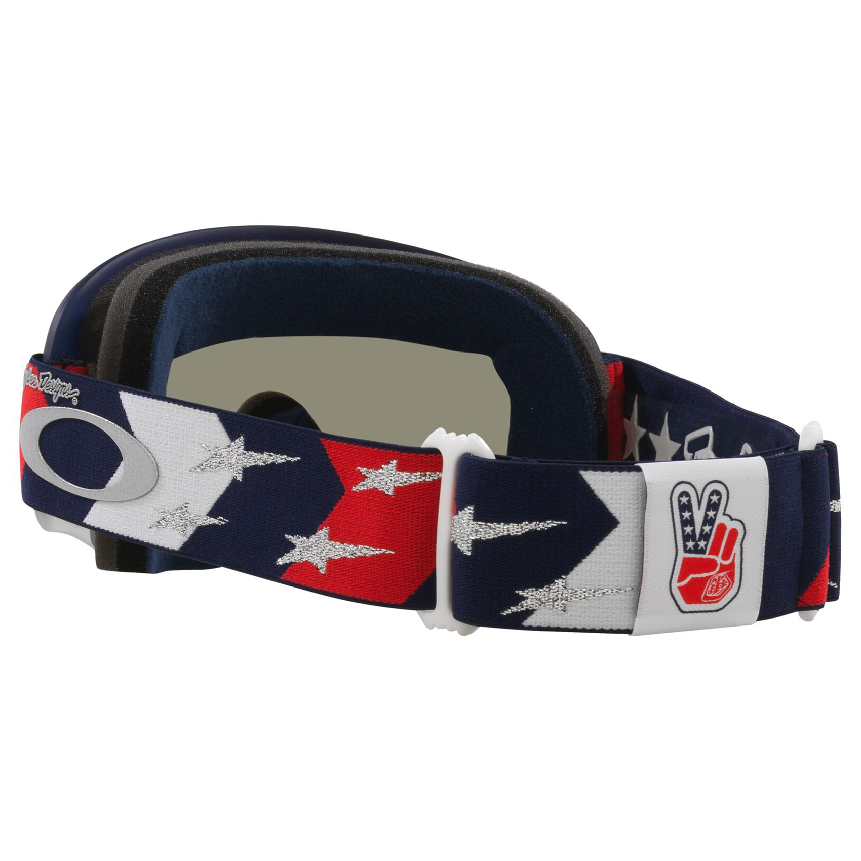 Oakley O Frame MX Goggle TLD Red/White/Blue Stars - Dark Grey Lens