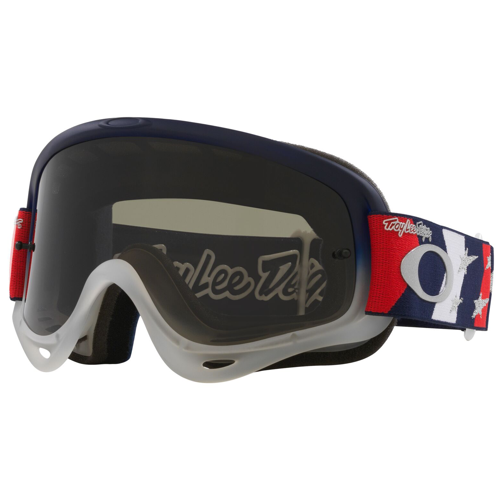 Oakley O Frame MX Goggle TLD Red/White/Blue Stars - Dark Grey Lens