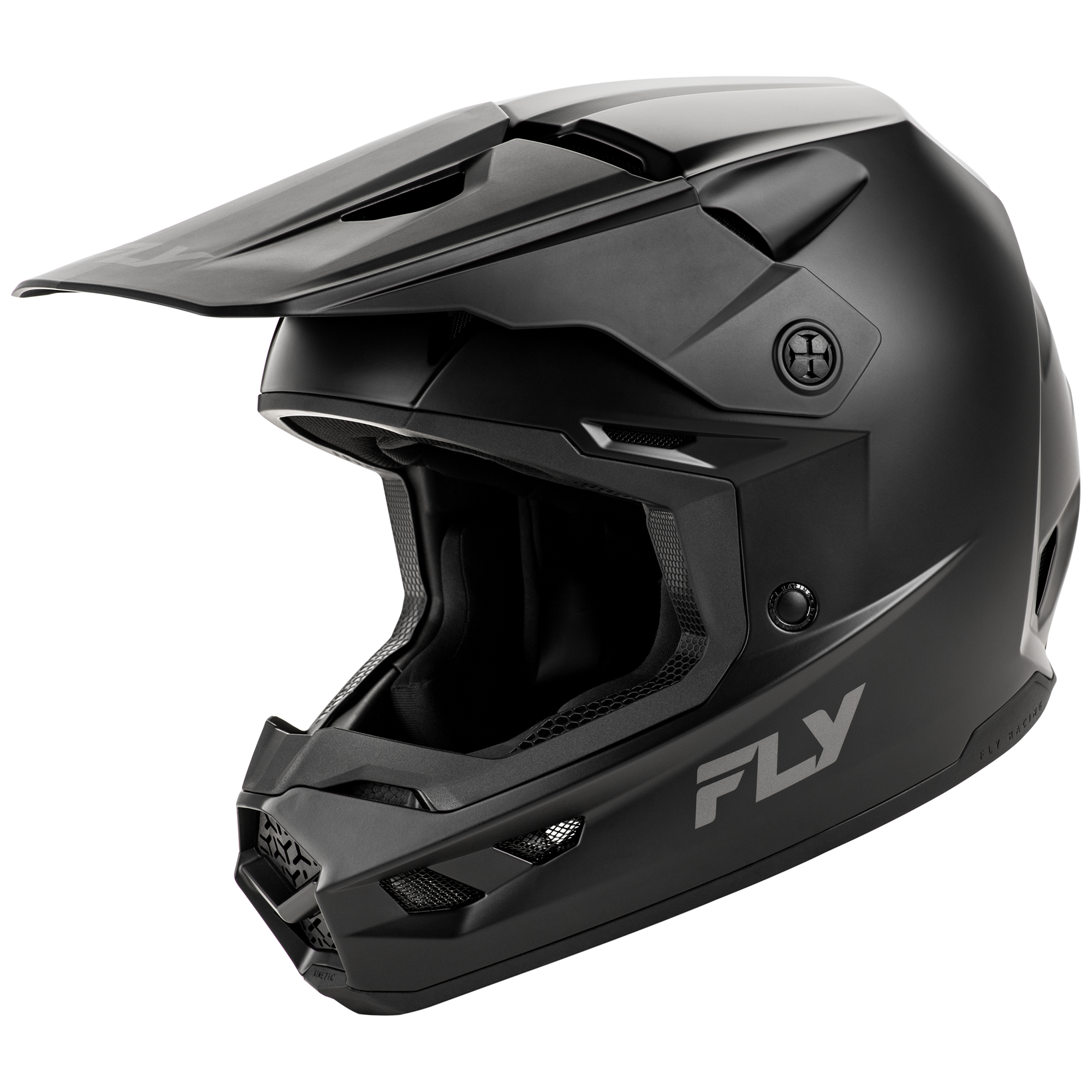 Fly Racing YOUTH Kinetic Solid MX Helmet Matte Black