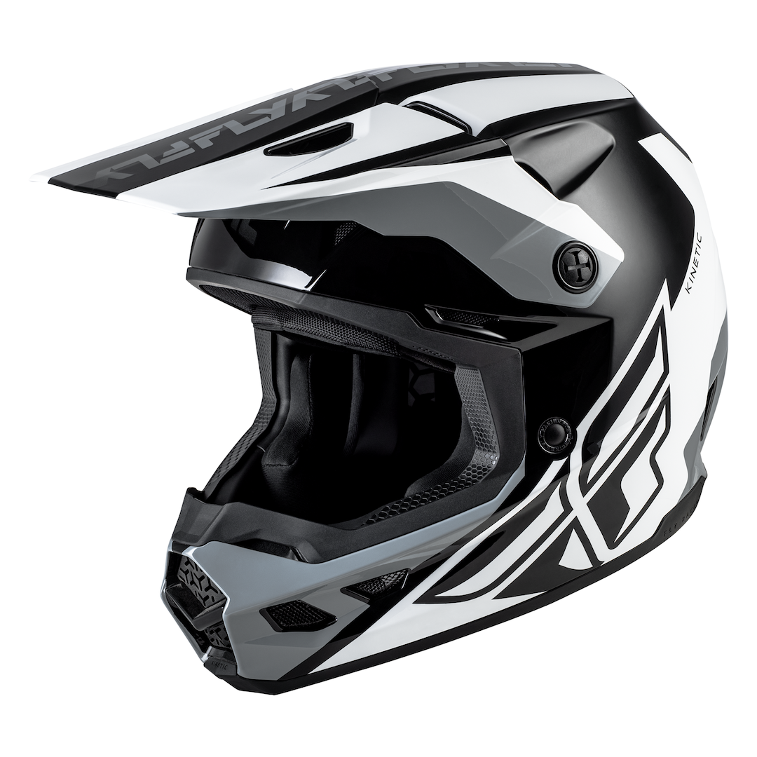 Fly Racing Kinetic Crest MX Helmet Black/White/Grey