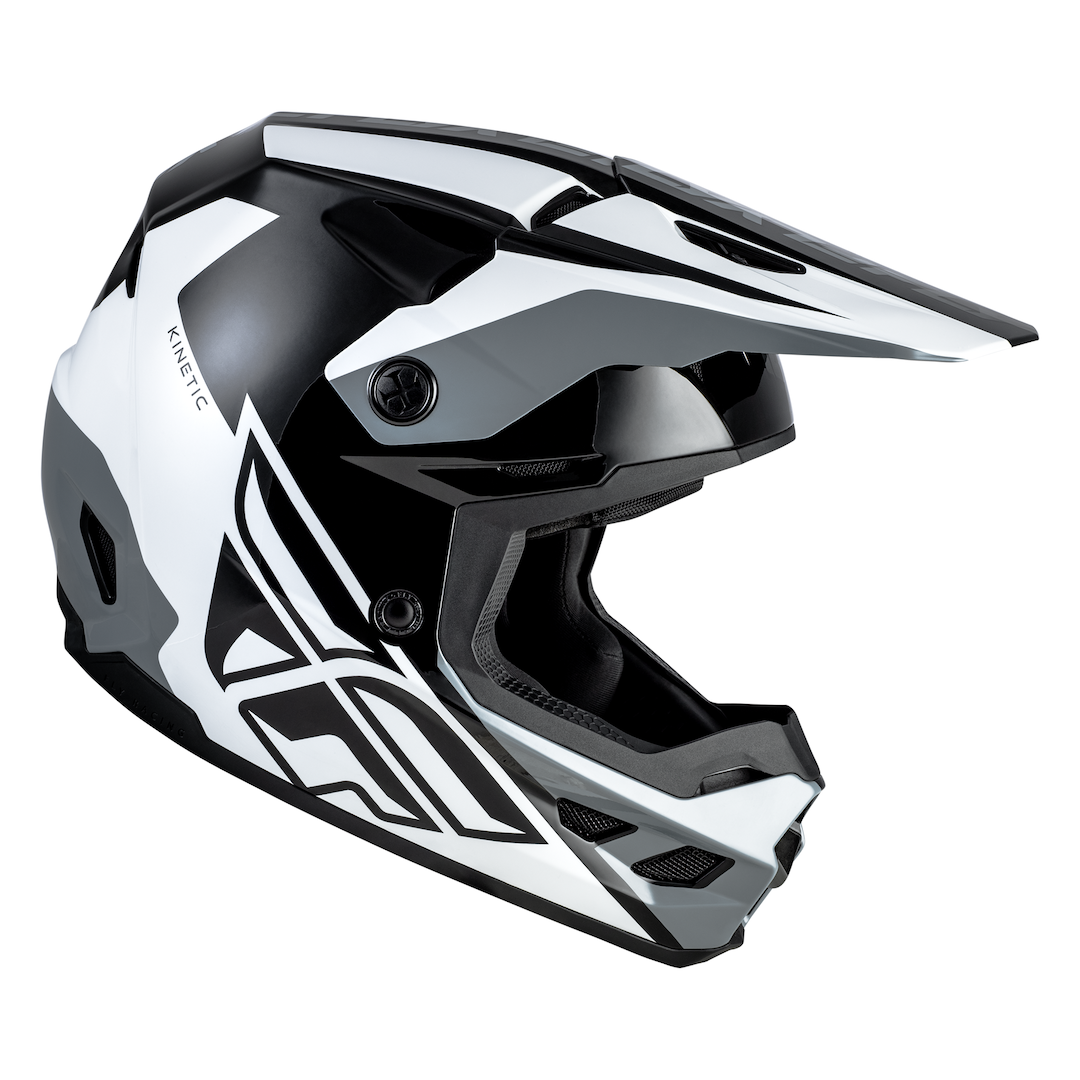 Fly Racing Kinetic Crest MX Helmet Black/White/Grey