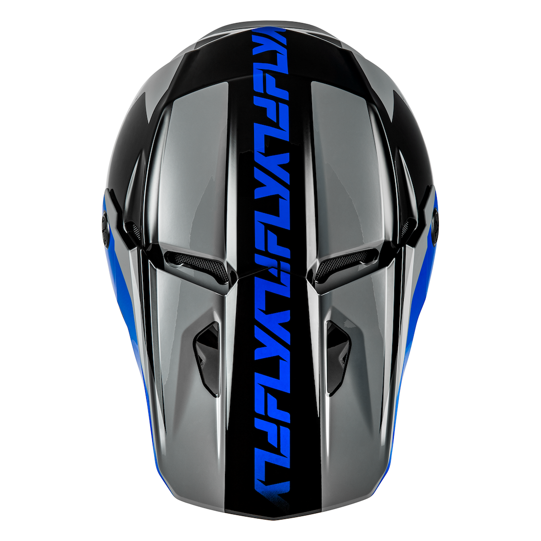 Fly Racing Kinetic Crest MX Helmet Grey/Black/Blue