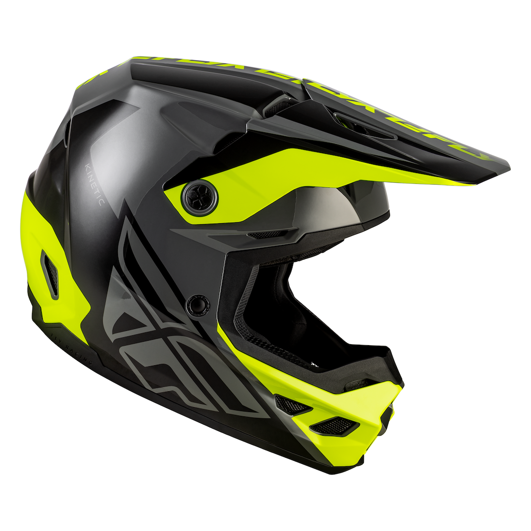 Fly Racing Kinetic Crest MX Helmet Grey/Black/Hi-Vis