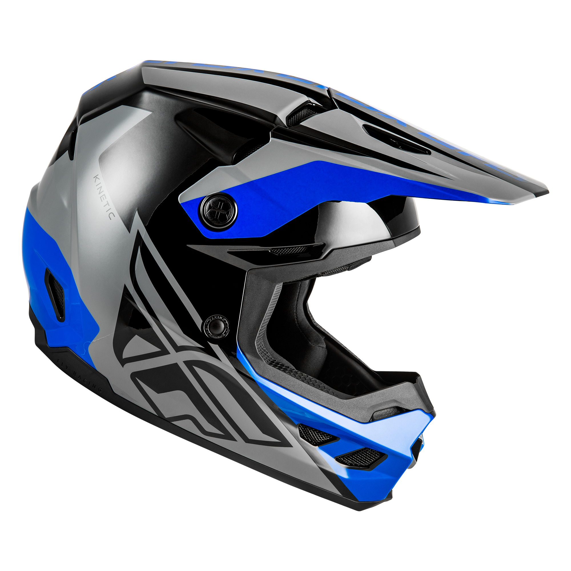 Fly Racing Kinetic Crest MX Helmet Grey/Black/Blue