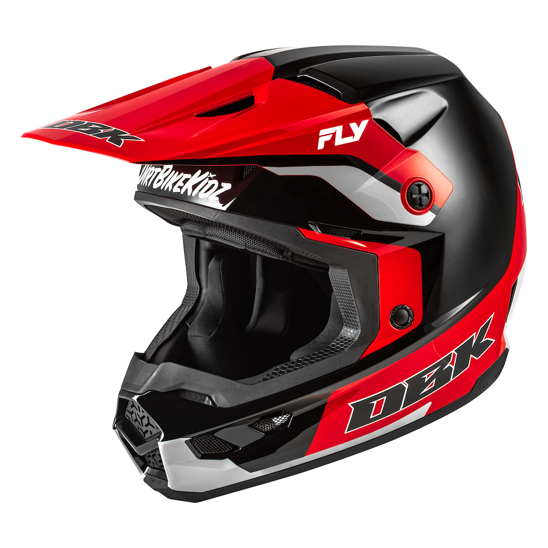Fly Racing Kinetic DBK MX Helmet Black/Red/Grey