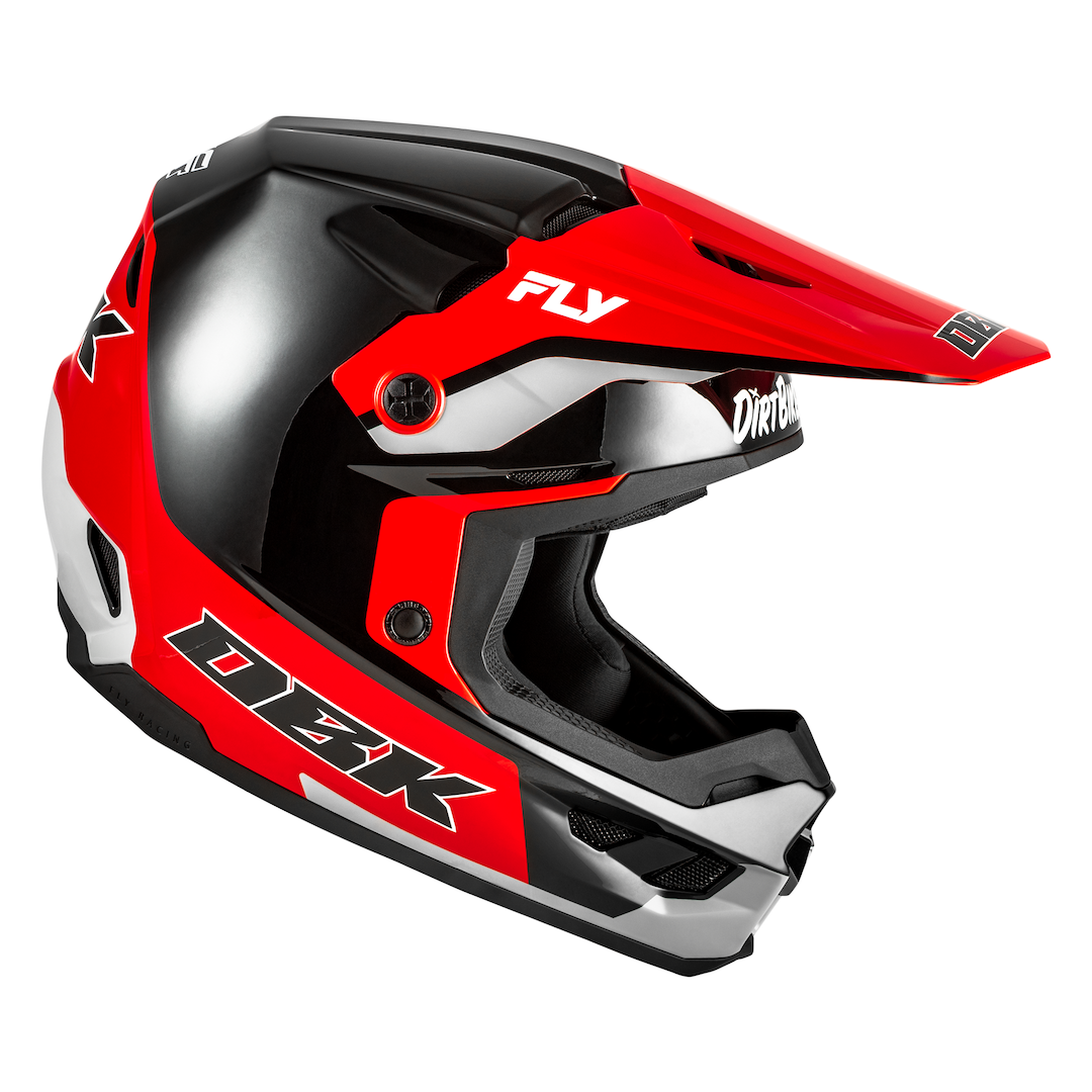 Fly Racing Kinetic DBK MX Helmet Black/Red/Grey