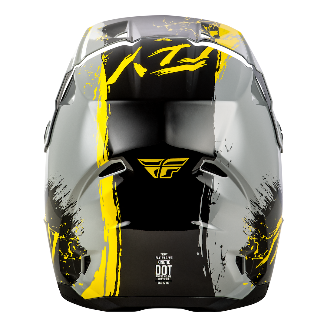 Fly Racing YOUTH Kinetic Drip MX Helmet Grey/Black/Yellow