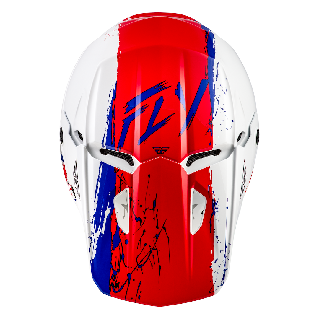 Fly Racing YOUTH Kinetic Drip MX Helmet Red/White/Blue