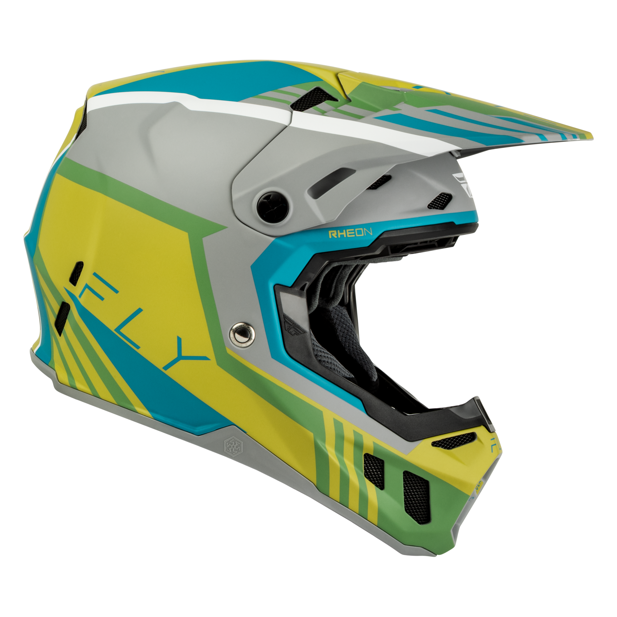 Fly Racing Formula CC Strike MX Helmet Matte Grey/Green/Teal