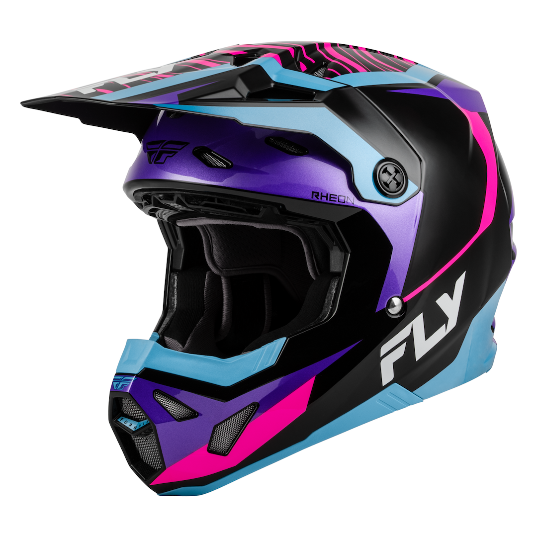 Fly Racing Formula CP Charge MX Helmet Black/Purple/Pink/Blue