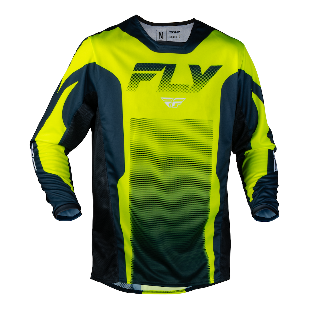 Fly Racing Kinetic Fade 2027 MX Kit Combo Hi-Vis/Navy/White