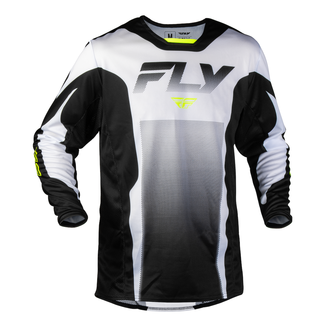 Fly Racing Kinetic Fade 2027 MX Kit Combo White/Black/Hi-Vis