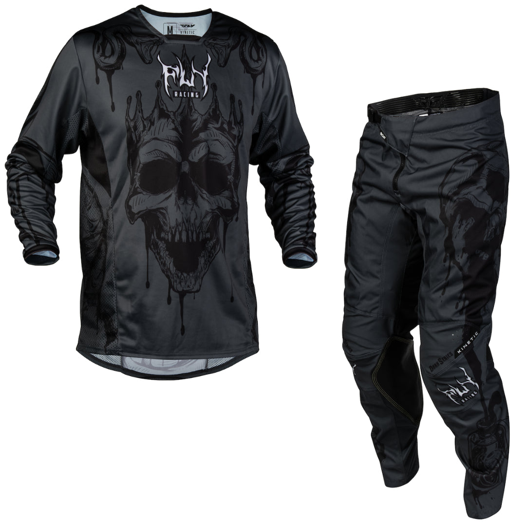 Fly Racing Kinetic Dark Series 2027 MX Kit Combo Black/Grey