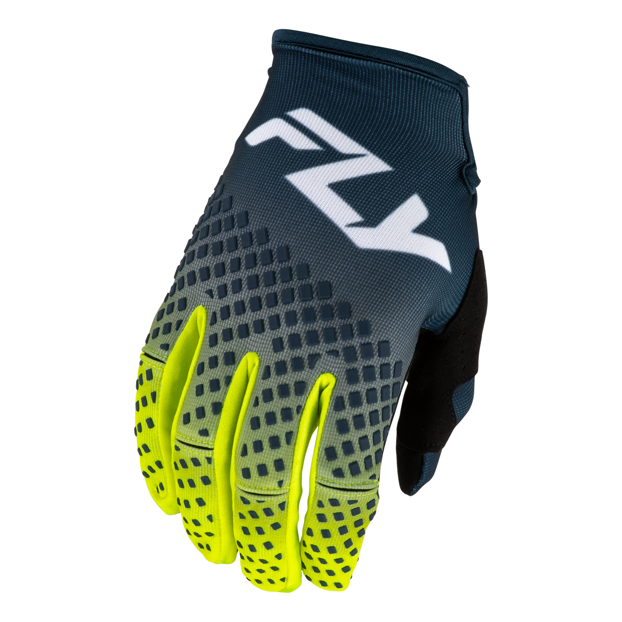 Fly Racing Kinetic Fade 2027 MX Gloves Navy/Hi-Vis/White