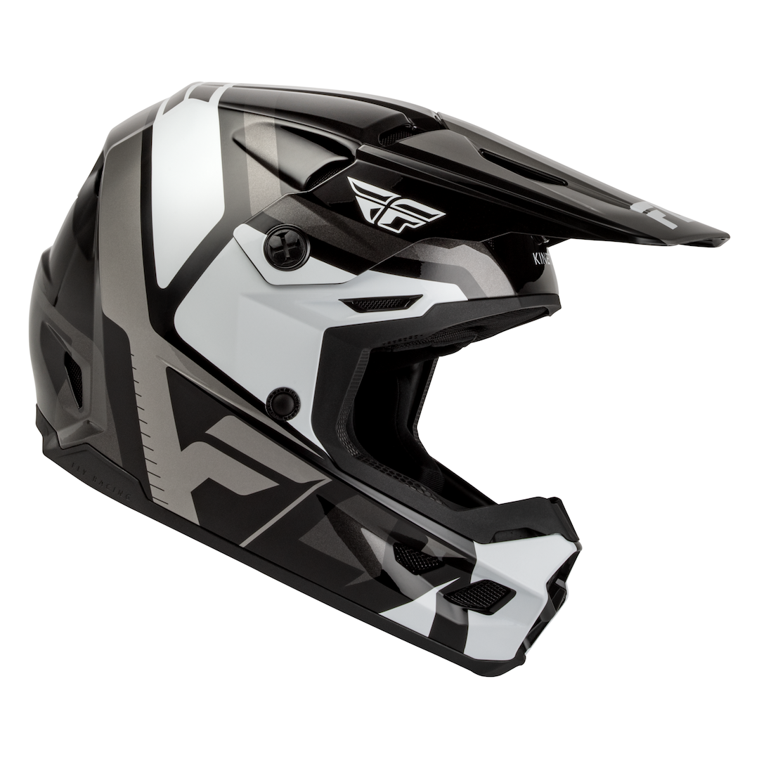 Fly Racing YOUTH Kinetic Scrap MX Helmet Black/White/Grey