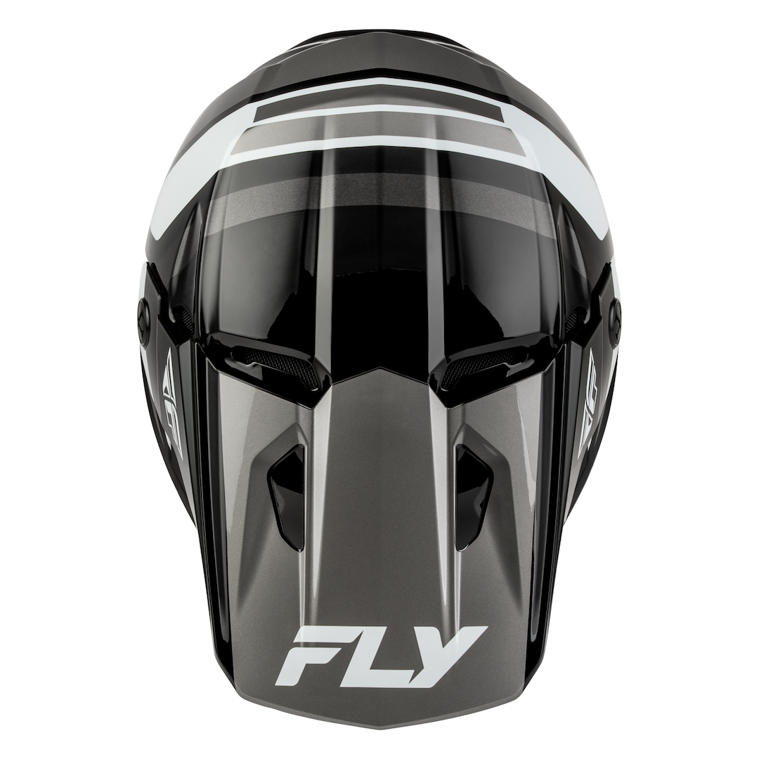 Fly Racing YOUTH Kinetic Scrap MX Helmet Black/White/Grey