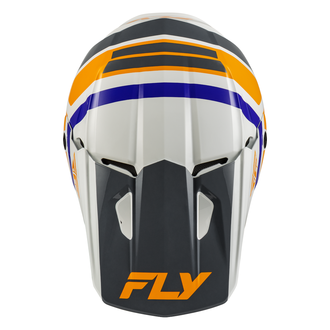 Fly Racing YOUTH Kinetic Scrap MX Helmet White/Orange/Blue/Grey